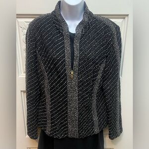 St. John Elegant Textured Shimmer Jacket 12
